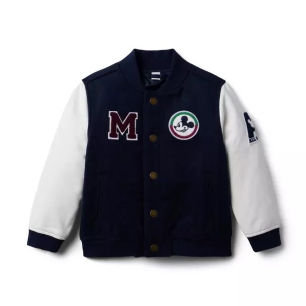 Janie and Jack x Disney Mickey Mouse Wool Bomber Jacket Size 18-24M